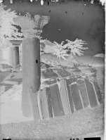 Капители, базы, колонны и алтарные преграды из раскопок средневековых памятников Херсонеса, выставлены для всеобщего обозрения во дворе музея