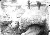 A worker on the excavations