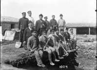 A group of workers on the edge of a digging trench in the south-east part of the ancient city